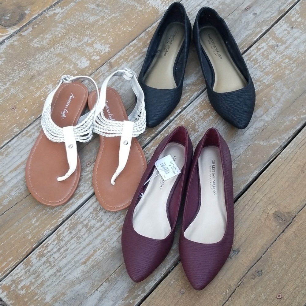 Bundle 3 pairs flats - 1 NWT & 2 EUC